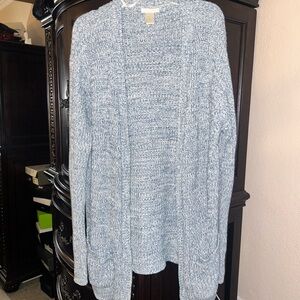Forever 21 Light Blue Open-Front Cardigan